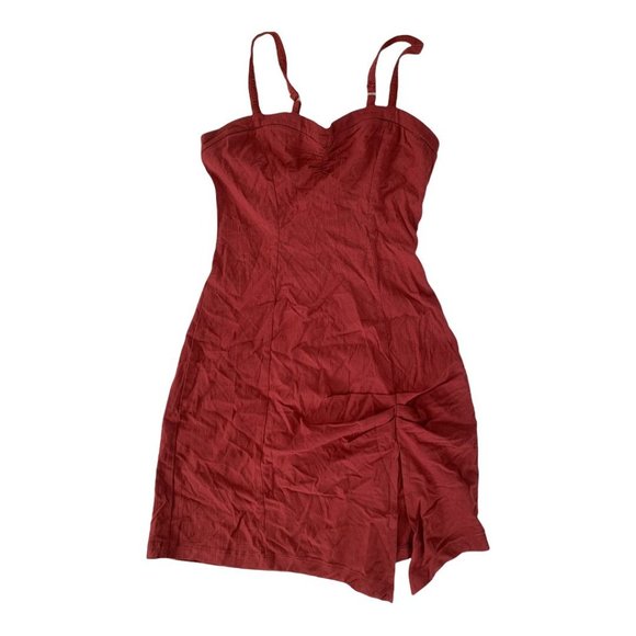 Free People Monroe Asymmetrical Mini dress In Wine X-Small - Picture 12 of 12